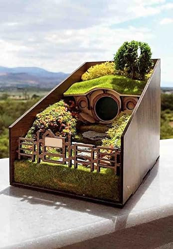 DFER Serre-livres décoratifs en bois pour maison de grotte naine - Coins de livres en bois - Paysage miniature - Clips de livres - Fournitures de bureau - Serre-livres créatifs intéressants.