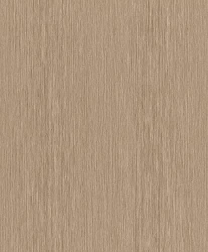 Rasch Tapete 844399 - Einfarbige Vliestapete in Gold mit textiler Struktur aus der Kollektion Perfecto VI - 10,05m x 0,53m (LxB)