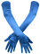 Lange Ellbogen Satinhandschuhe, Elegant Dehnbar Lange Handschuhe 53cm Opernhandschuhe Abend Tanzparty Handschuh für Frauen Cosplay Karneval Jubiläum (Blau)