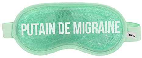 FISURA - Augenmaske. Gel-Augenmaske. Gelmaske gegen geschwollene Augen und dunkle Ringe. Schlafmaske. Maße: 18,5 cm x 9 cm. (Migräne IT, Grün)