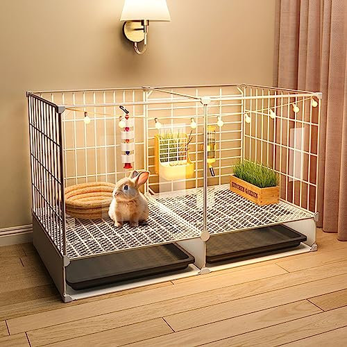 Kaninchenkäfig, Meerschweinchen Käfig, Meerschweinchen Gehege, Kleintierkäfig, Tragbarer Gartenzaun Aus Metalldraht für Den Innen- und Außenbereich, Hd für Kaninchen, Hamster, Igel, Frettchen (Color