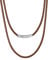 Bestyle Lederhalsband Herren 3MM Wachsschnur Kette mit Hebelverschluss Braune Kunstleder Halskette 76cm Collier Halsreif Unisex Lässiges Accessoire