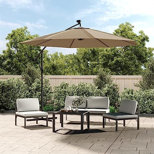 Homgoday Ersatzplane für Ampelschirm Taupe 300 cm Sonnenschirm Garten Strand Angeln Outdoor Winddicht tragbar für Balkon Terrasse Outdoor Pool
