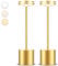 Moslumin 2 Stück LED Akku Tischleuchte Kabellos, 5000mAh Moderne Aufladbar Metall Tischlampe, Dimmbar 3 Farbtemperatur, Tischlampen Stehend Ohne Kabel für Nachttisch Esstisch Outdoor Tisch (Gold)