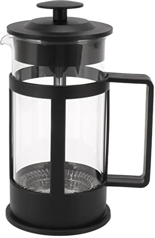 Glomora Cafetera De Prensa Francesa De Vidrio Compacto, Prensa De Café De Acero Inoxidable De 350 Ml, Solución Todo En Uno para Viajar Y Acampar Negro
