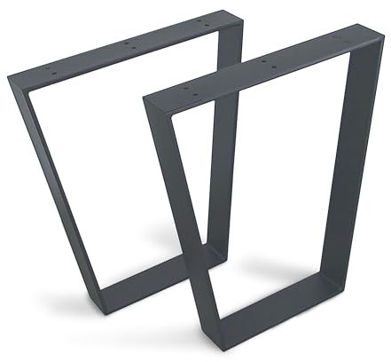 modernLOFTart Pied de Table Anthracite R1 80x10 mm - Pied de Table Metal en Acier Plat Sablé et Revêtu par Poudre - Cadre de Table Largeur 80 cm, Hauteur 72 cm - Loft Industriel Pieds de Table