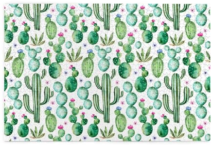 Puzzles, Puzzles für Erwachsene, anspruchsvolles Puzzle, 1000 Teile, Bilderpuzzle aus Holz, Kaktus-Oh-Kaktus