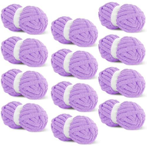 BALAPET Chunky Yarn for Hand Knitting, Super Soft Thick Plush Yarn for Blanket and Knit DIY, Fluffy Bulky Jumbo Yarn, Beginner Friendly, Machine Washable #10, 12 Skeins (8 oz / 27 Yards)