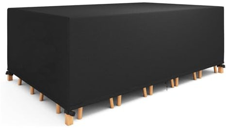 Jianghu Art Salon De Jardin Bas d'angle Housse Protection 340x100x75cm 600d Oxford Couverture pour CanapéS de Jardin, Imperméable, à La PoussièRe Et Aux UV, Housse Salon De Jardin Exterieur,