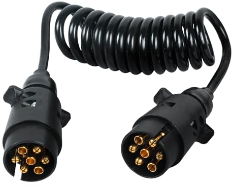AOHEWEI 7 Polig Anhänger Verlängerungskabel 2.5M Anhängerkabel 7 Polig mit Anhänger Stecker to Stecker 12V für Anhänger LKW Boot Wohnwagen Oder Anderes Nutzfahrzeug
