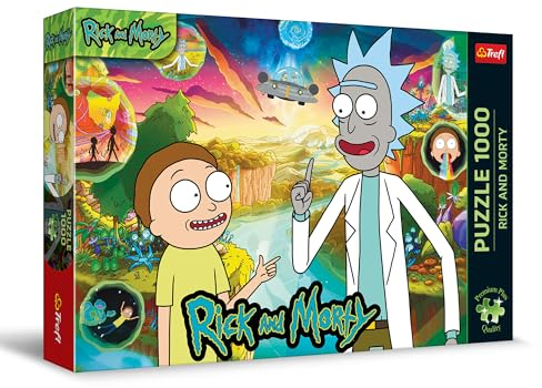 Trefl Premium Plus Quality - Puzzle Rick und Morty - 1000 Elemente, Puzzle-Serie mit Lieblingshelden, Ideale Anpassung der Teile, für Erwachsene und Kinder ab 12 Jahren