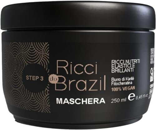 Ricci do Brazil, Maschera Nutriente per Capelli Ricci a Base di Burro di Karitè e Fitocheratina, Rende i Capelli Elastici e Brillanti, Azione Nutriente ed Emolliente, 250 ml