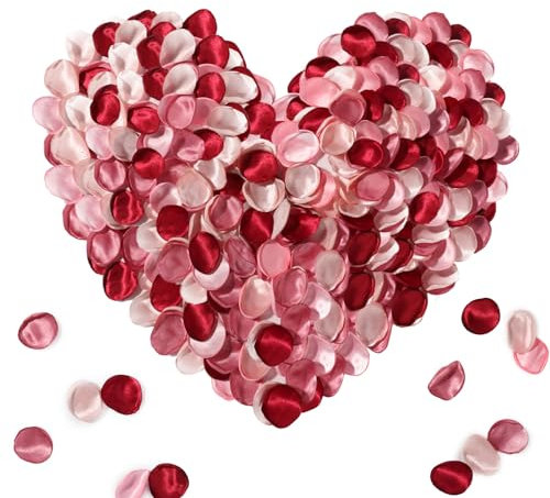 CHCAES 300 Stück Seiden Rosenblätter 4 Farben Rosa Künstliche Blütenblätter Hochzeit Rosenblüten Heiratsantrag Romantische Deko für Hochzeitsgang Valentinstag Brautduschen