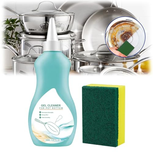 Magic Gel Cleaner para ollas y sartenes, gel de limpieza negro de 150 g, limpiador de ollas de acero inoxidable, removedor de óxido de utensilios de cocina (1 unidad)