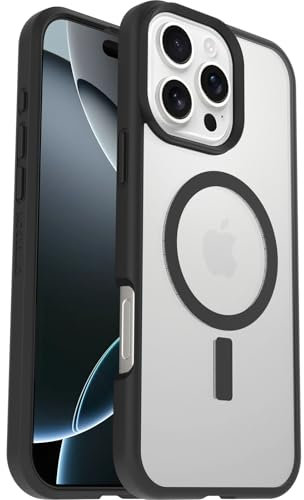 OtterBox Sleek Series MagSafe Case for iPhone 16 Pro Max, Shockproof, Drop proof, Ultra-Slim, Protective Thin Case, Tested to Military Standard, Clear/Black, Non-Retail Packaging