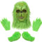 Yearsahrk 3 STÜCKE Grinch Maske Kostüm Weihnachten Grün Monster Maske Weihnachtsmütze Handschuhen Schuhüberzüge Karneval Halloween Kostüm Latex Props (Monster Maske)