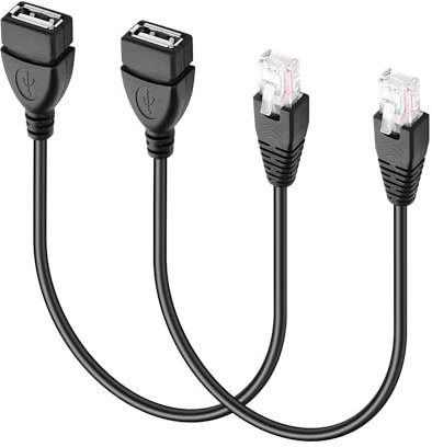 SinLoon – câble Ethernet USB vers RJ45, 2 pièces, câble d'extension USB femelle vers RJ45 8P4C Ethernet mâle pour routeur, Modem ADSL, appareil photo, etc.