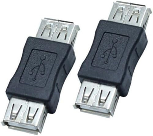 2PCS USB Coupler 2.0 Female to Female Converter Adapter Connector, USB A Female to Female/Socket to Socket 2.0 Adapter Joiner Coupler Extender Extension Converter, USB Dual Ports Adapter Converter
