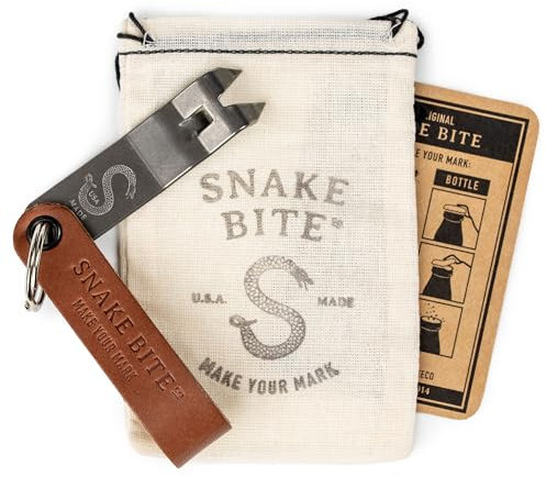 Snake Bite Flaschenöffner-Schlüsselanhänger – hergestellt in den USA Leder