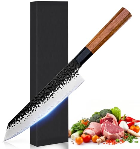 Cuchillo de Cocina de 20 cm, Cuchillo de Chef Profesional para cortar, cortar, cortar en cubitos, picar, regalos para inauguración de la casa, 90CR18MOV Core Steel