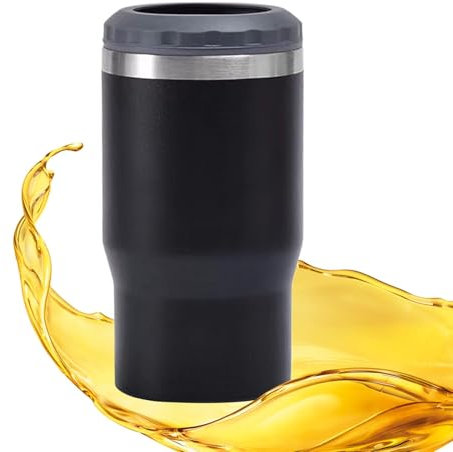 Taza de cerveza aislada, termo de viaje, taza de doble pared, diseño de acero inoxidable resistente, uso versátil, a prueba de derrames y seguro, 14,3 x 8 cm, para adultos y niños