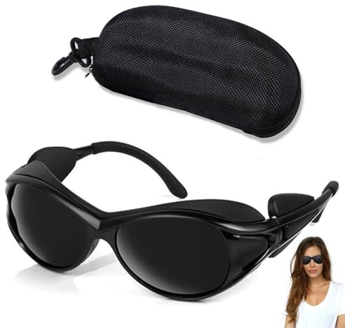 FeiOne Schutzbrille Rotlichtlampe (transparent) Laserschutzbrille IPL 200-2000nm UV und Infrarot Schutzbrille Laser Schutz IPL Haarentfernung Laser für Rotlichttherapie Kosmetologie