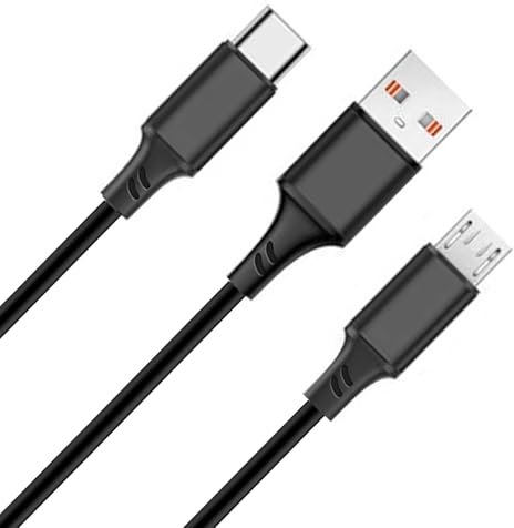 ienza USB Micro with Type C Charger Cable Cord Wire for Ring Doorbell, Camera, Spotlight Cam Plus/Pro, Outdoor Camera/Stick Up Cam and Battery Charging Station