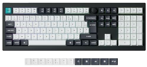 Keychron Q6 Max Clavier Mécanique sans Fil, Disposition des Touches Complète avec Bouton, Programmable QMK/Via, 2,4 GHz/Bluetooth/Filaire, Commutateurs Gateron Marron pour Mac/Win - Noir (FR Layout)