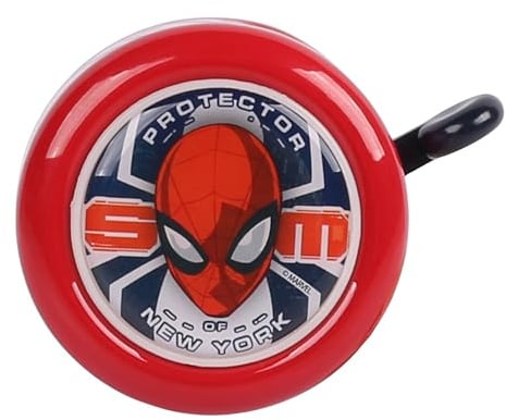 MARVEL Spider-Man Campanello da bicicletta in metallo PER IL VOLANTE per bambini, clacson cigolante per bicicletta 5,5 cm (B)