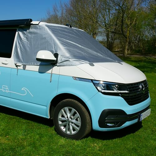 your GEAR Sanremo - Sonnenschutzmatte passend für VW T5 T6 T6.1 - Seiten- u. Frontscheiben Abdeckung - 100% Blickdicht