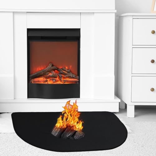 Feuerfeste Kaminmatte,80 x 50 cm Feuerfeste Unterlage,Funkenschutzplatte für Kaminofen,Feuerfeste Bodenschutzmatte für Kamine Bodenblech,Zum Schutz des Bodens Vor Funken