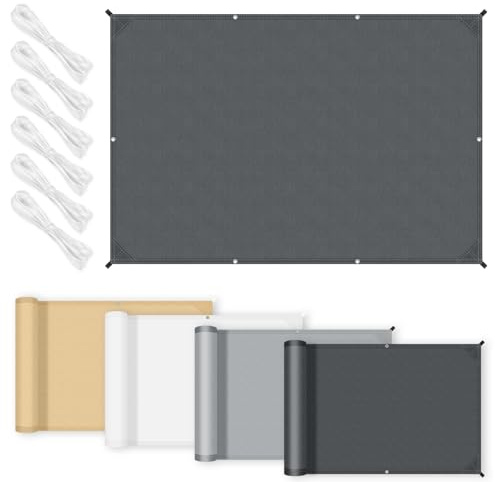 COOL AREA Toldo Vela Impermeable con Bordes Rectos Vela de Sombra Rectangular 1.5x2m Toldos Fibra de Poliéster PES con Protección UV para Patios,Terrazas,Jardines,Antracite