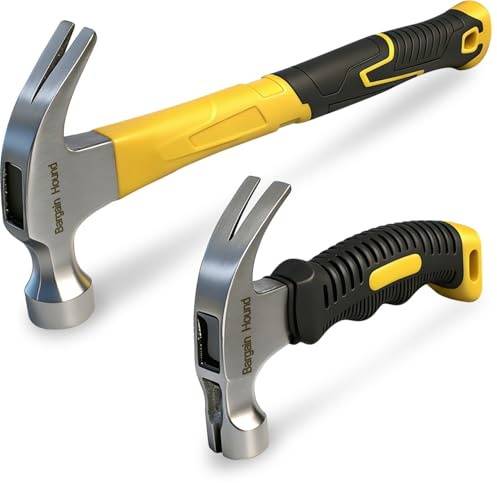 Bargain Hound Claw Hammer 2PCS, 16oz & 8oz Claw Hammers