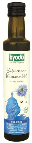 Byodo Bio Schwarzkümmelöl Nativ I 1 x 250 ml Glasflasche | Kaltgepresstes Speiseöl aus reiner Saat I Milde Schärfe & Kräuter-Frische I Vegan & Halal in Braunglas