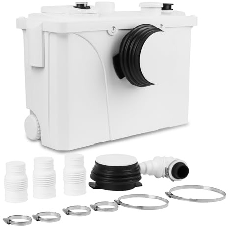 Hebitod Minielevador de 700 W, bomba de agua sucia 4 en 1, bomba de agua residual, 190 l/min, bomba para lavabo, inodoro, lavadora