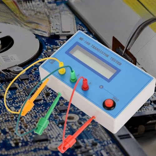 Yctze MK-168 Transistortester, 8-MHz-Mikrocontroller-Diodentriode-Kapazitätswiderstands-RLC-Messgerät NPN-PNP-MOS-FET-, JFET- und Thyristorprüfung mit Automatischer Abschaltung und Genauigkeit