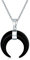 Bling Jewelry Boho Tribal Style Schwarzer Onyx Horn Italienischer Halbmond Anhänger Halskette Westlicher Schmuck Für Frauen Und Teenager .925 Sterling Silber