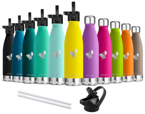 AORIN de Doble Pared con Aislamiento de Botella - 350ml - de Agua de Acero Inoxidable Proceso de Recubrimiento en Polvo, no es fácil de desprenderse, Resistencia al Rayado, fácil de Limpiar