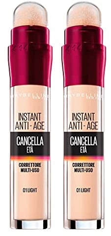 Maybelline New York Correttore Liquido il Cancella Età, Confezione da 2 Pezzi, Light