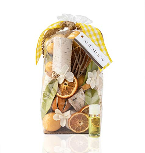 Andaluca Grand Sachet de Pot-pourri botanique et fiole parfumée Incluse 50,8 g Lemon Zest & Thyme