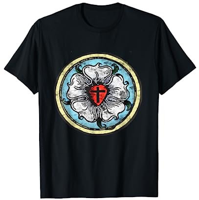 Martin Luther Rose Lutherisches Symbol Distressed Chalk 5 T-Shirt