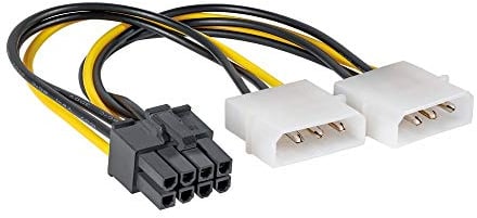 Akyga AK-CA-29 2x Molex Stecker auf PCI-E 8 pin Buchse Adapter Kabel 15cm