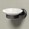 Gatco Porte-Savon Mural en Porcelaine avec Support, Zinc, Noir Mat/Blanc