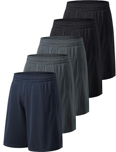 Profectors Men's Athletic Shorts with Pockets and Elastic Waistband Quick Dry Activewear Workout Shorts for Men