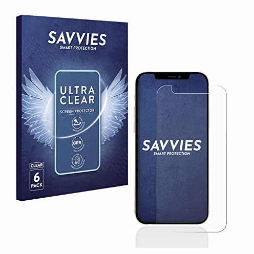 Savvies 6 Stück Schutzfolie für Apple iPhone 12 mini Displayschutz-Folie Ultra-Transparent