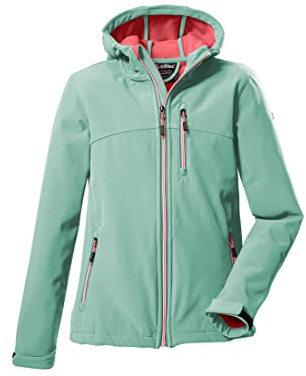 Killtec Mädchen Softshelljacke Softshell Jacke mit Kapuze Girls Softshelljacke wasserabweisend 00708-mint 176