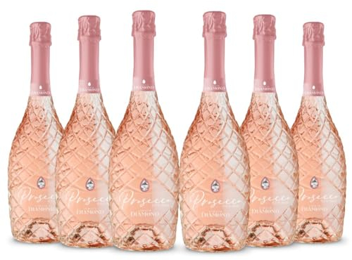 Liquid Diamond Prosecco Rosé 6 Bottle Case - Premium Sparkling Pink Prosecco from the heart of Italy, Prosecco Gift (6 x 75cl bottles)