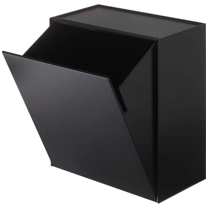 YAMAZAKI Home Tower Aufbewahrungs- oder Abfalleimer zur Wandmontage, kleiner Abfalleimer mit Deckel, Badezimmer- oder Küchen-Organizer, ABS-Kunststoff