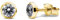 TIABELLE – Ohrstecker TRUMPET aus Titan mit funkelnden Swarovski® Zirconias – Goldfarbene Ohrringe für Damen – allergenfrei & hautverträglich – Handmade in Germany (MIDI | 5,1mm ø | Gold White)