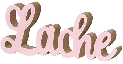 levandeo Schriftzug Lache L20cm Pastell Rosa Holz Tischdeko Deko Aufsteller Buchstaben Wohndeko